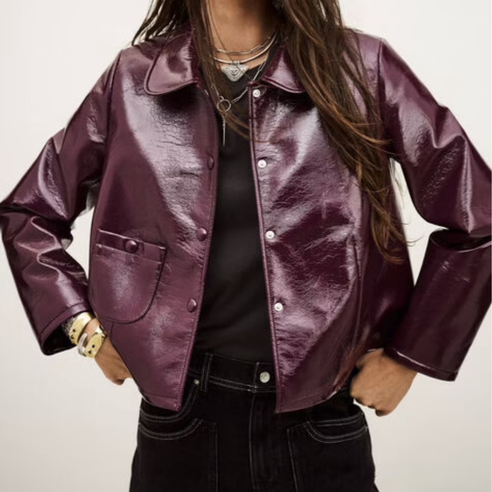 NWT Ba&Sh Burgundy Cropped Jacket